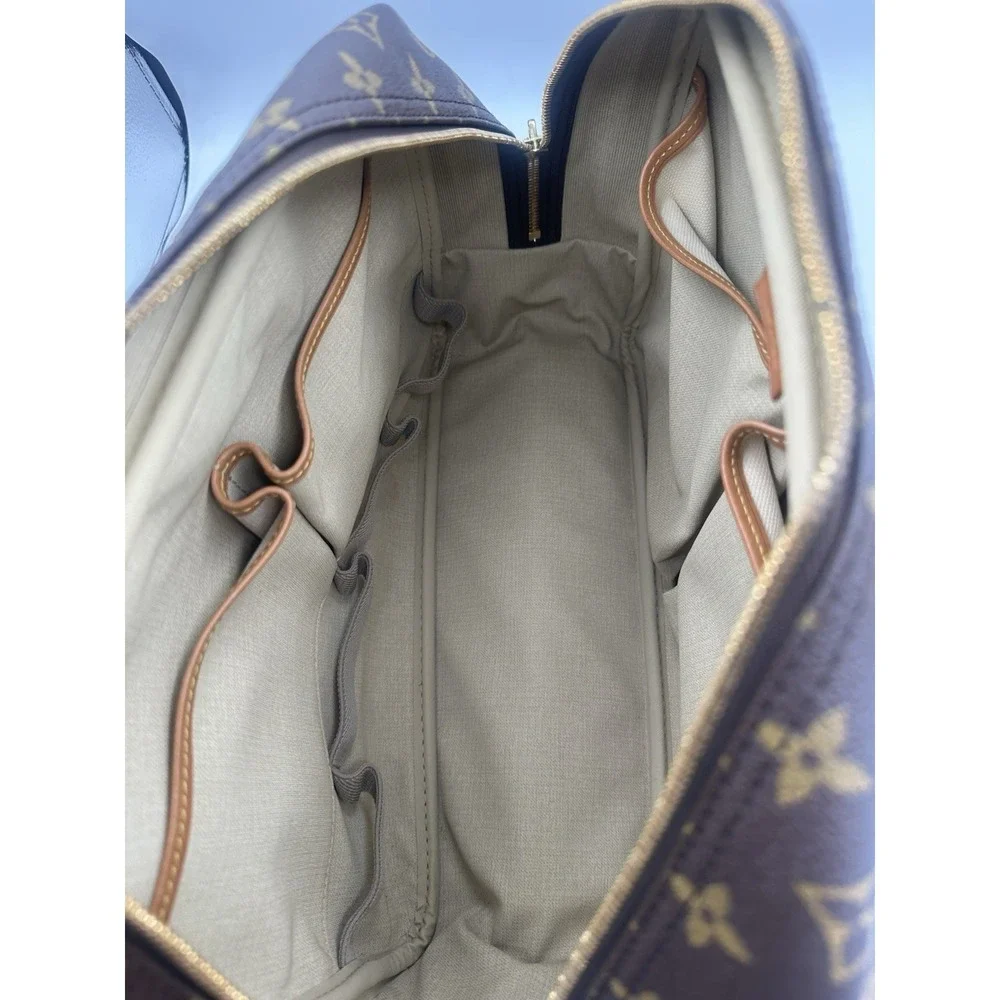 Louis Vuitton Monogram Deauville Handbag Brown With Bachata Leather